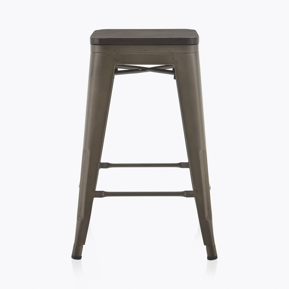 Wyatt 24" Bar Stool w/ Wood Seat (Set of 4)