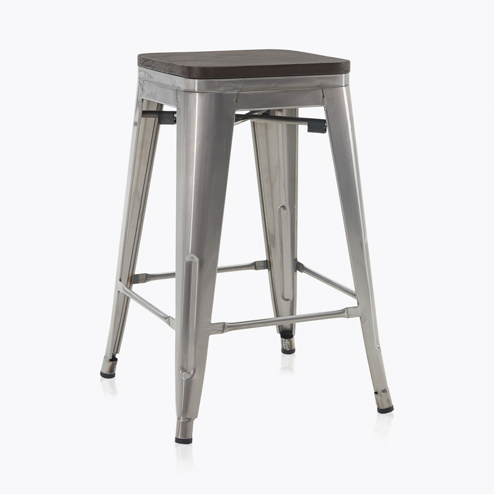 Wyatt 24" Bar Stool w/ Wood Seat (Set of 4)