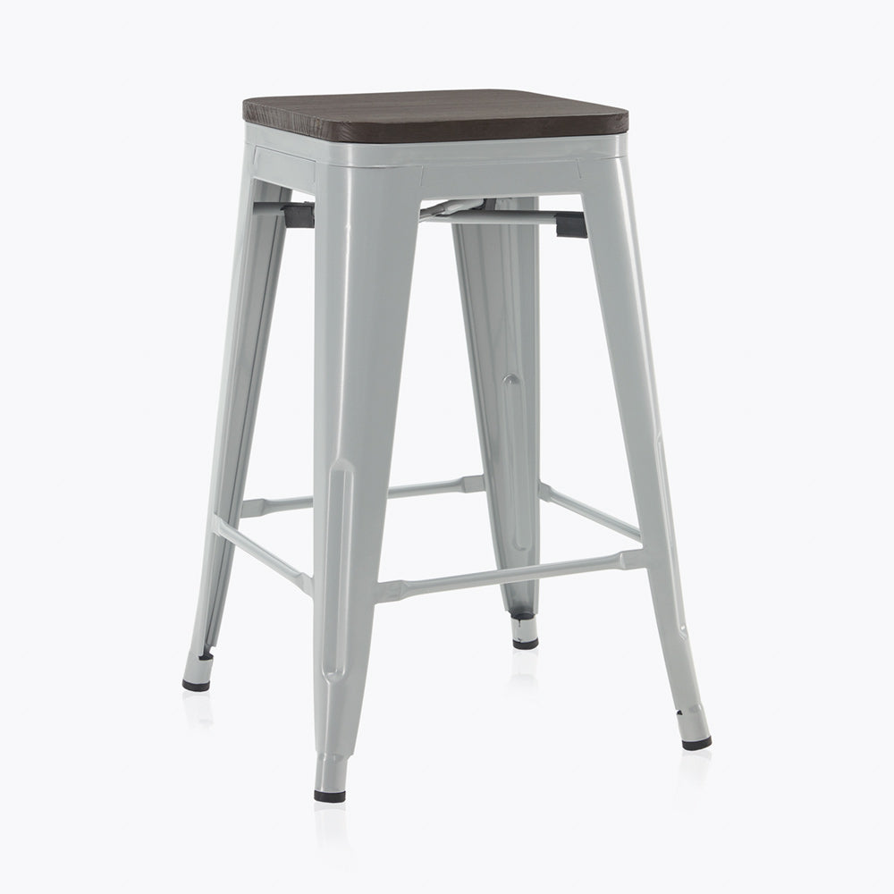 Wyatt 24" Bar Stool w/ Wood Seat (Set of 4)