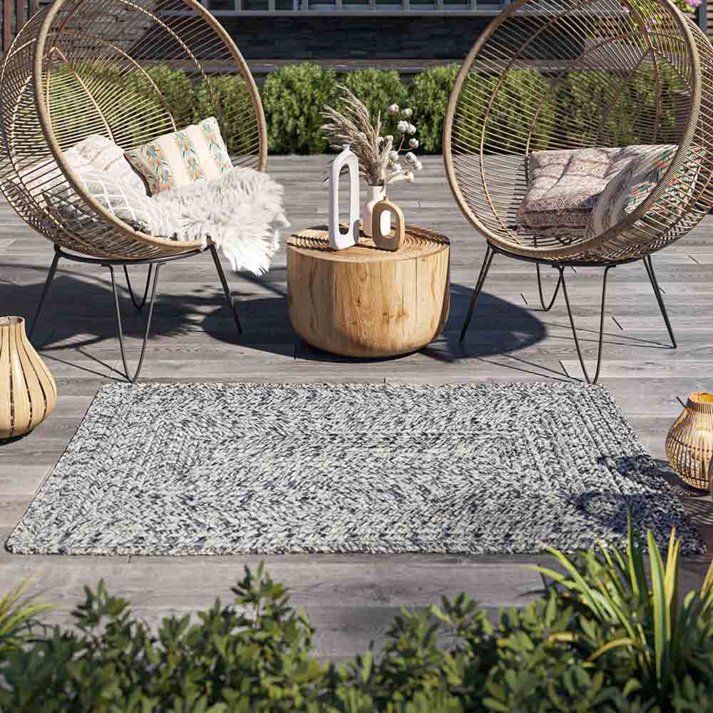 Braided Indoor/Outdoor Area Rug, 8'x10', 5'x8', 4'x6', 3'x5', 2'x3'