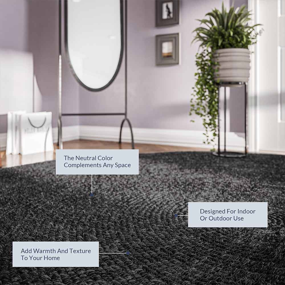 Braided Indoor/Outdoor Area Rug,8FT,6FT