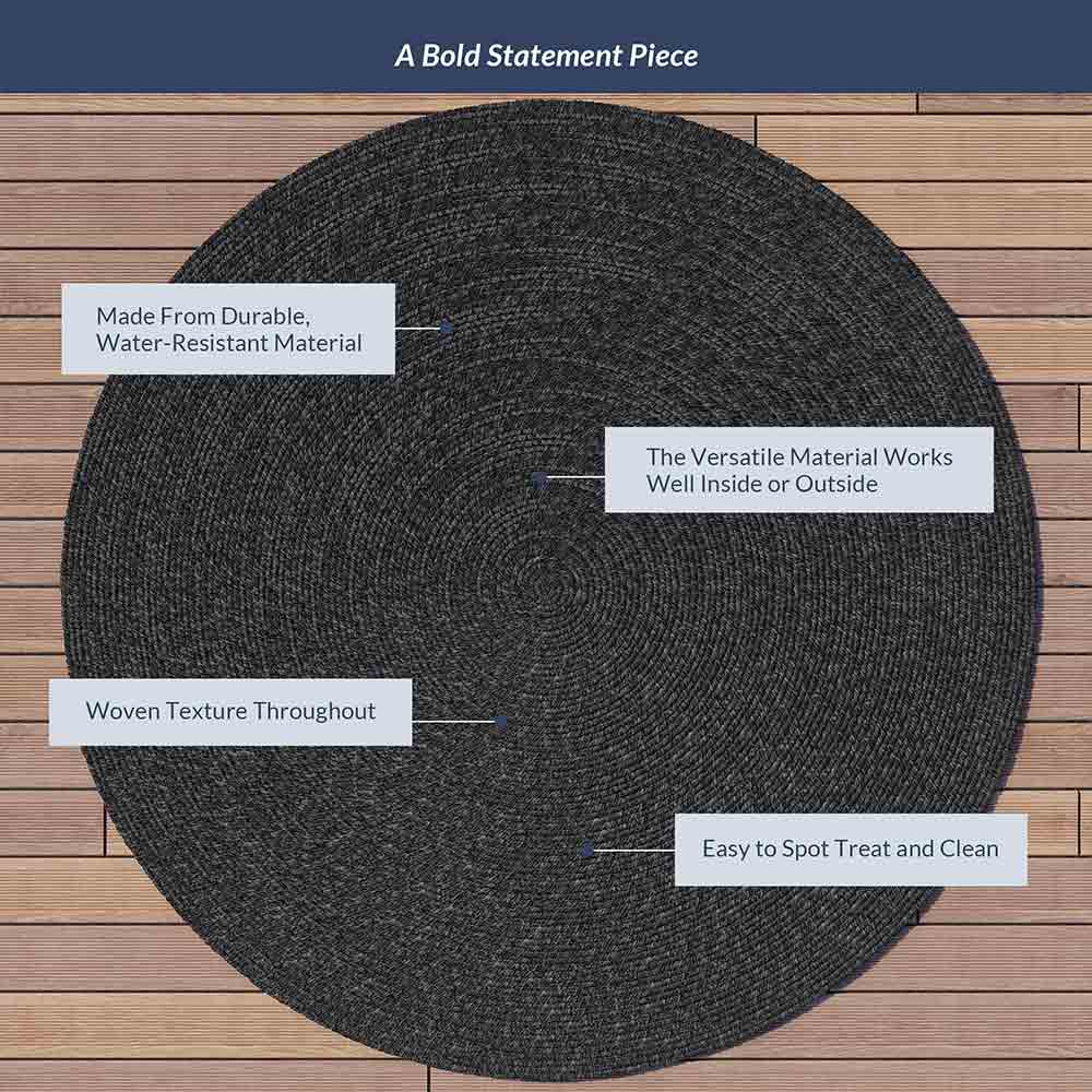 Braided Indoor/Outdoor Area Rug,8FT,6FT