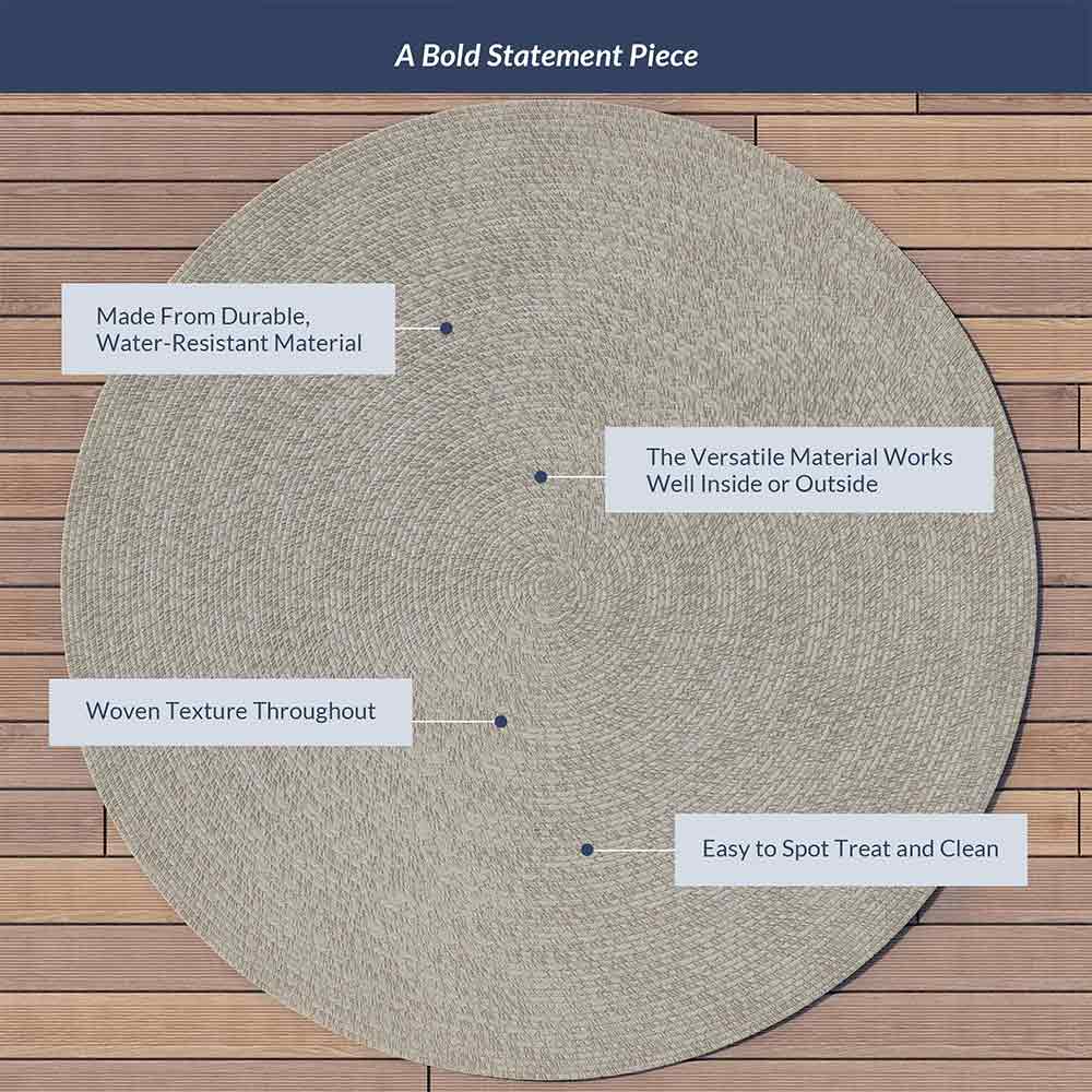 Braided Indoor/Outdoor Area Rug,8FT,6FT