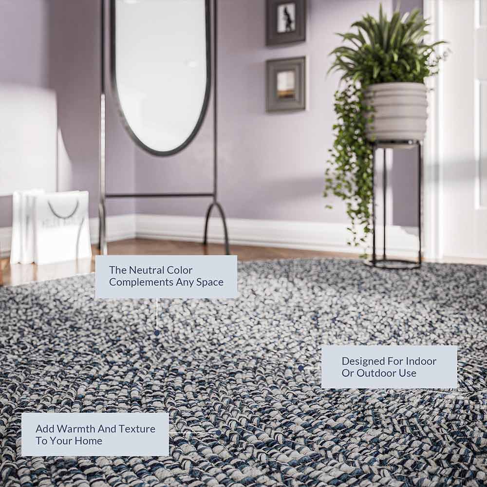 Braided Indoor/Outdoor Area Rug,8FT,6FT