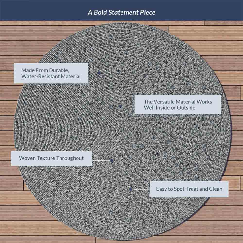 Braided Indoor/Outdoor Area Rug,8FT,6FT