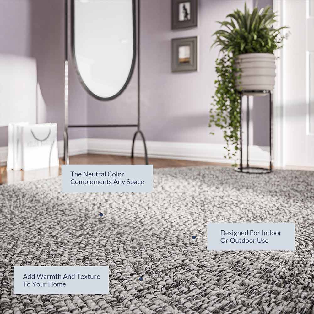 Braided Indoor/Outdoor Area Rug,8FT,6FT