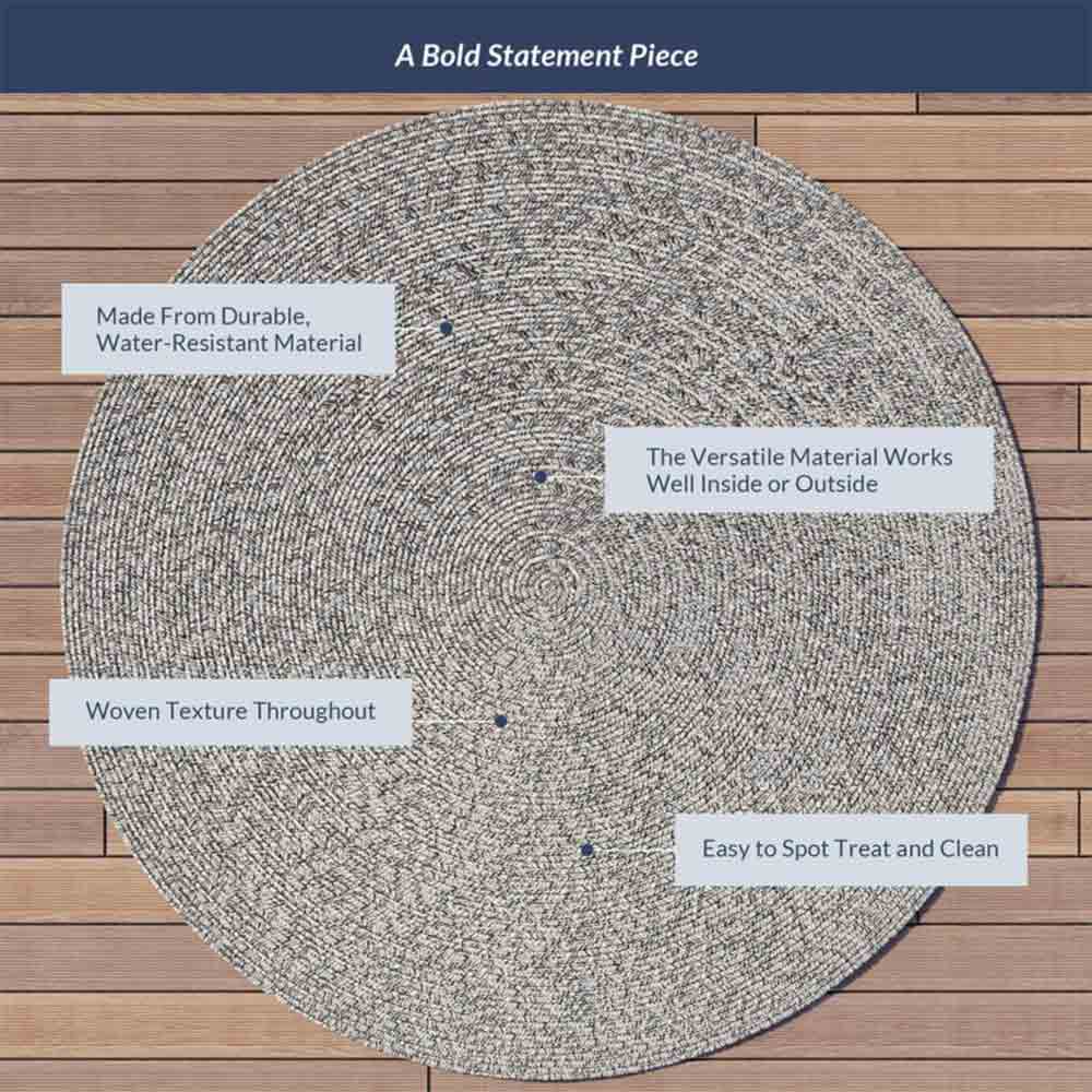Braided Indoor/Outdoor Area Rug,8FT,6FT