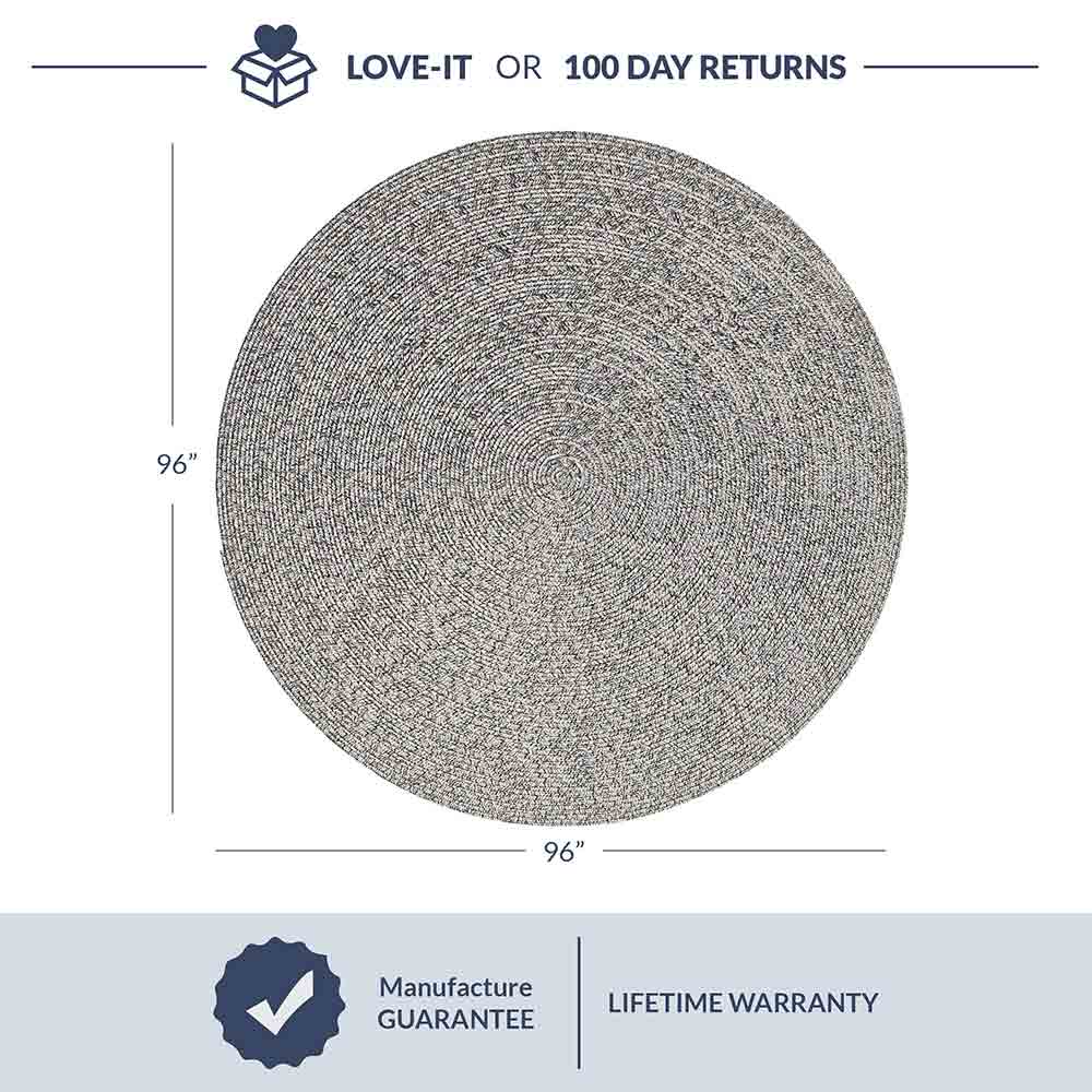 Braided Indoor/Outdoor Area Rug,8FT,6FT