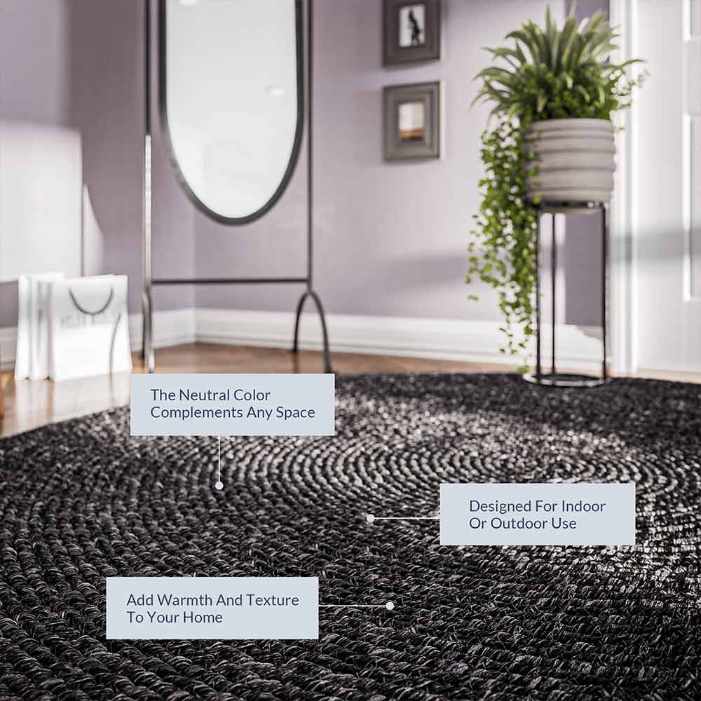 Braided Indoor/Outdoor Area Rug,8FT,6FT