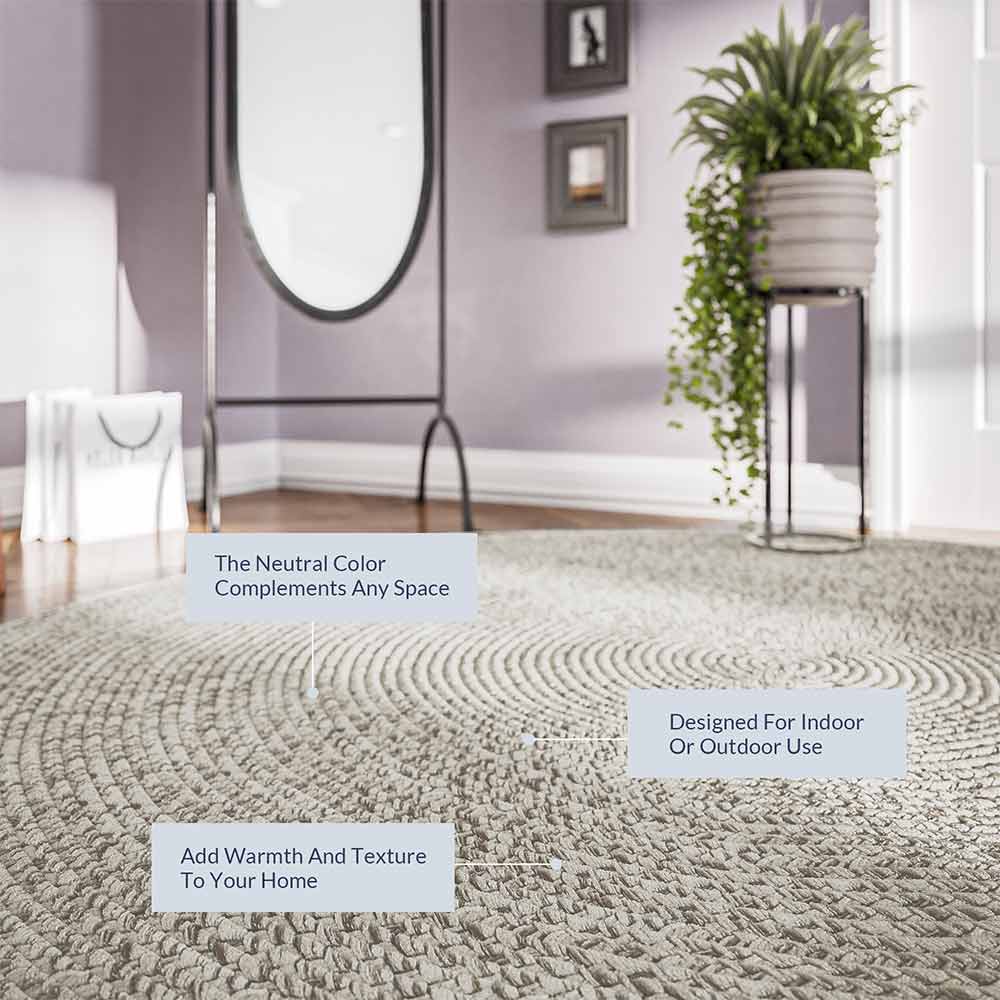 Braided Indoor/Outdoor Area Rug,8FT,6FT