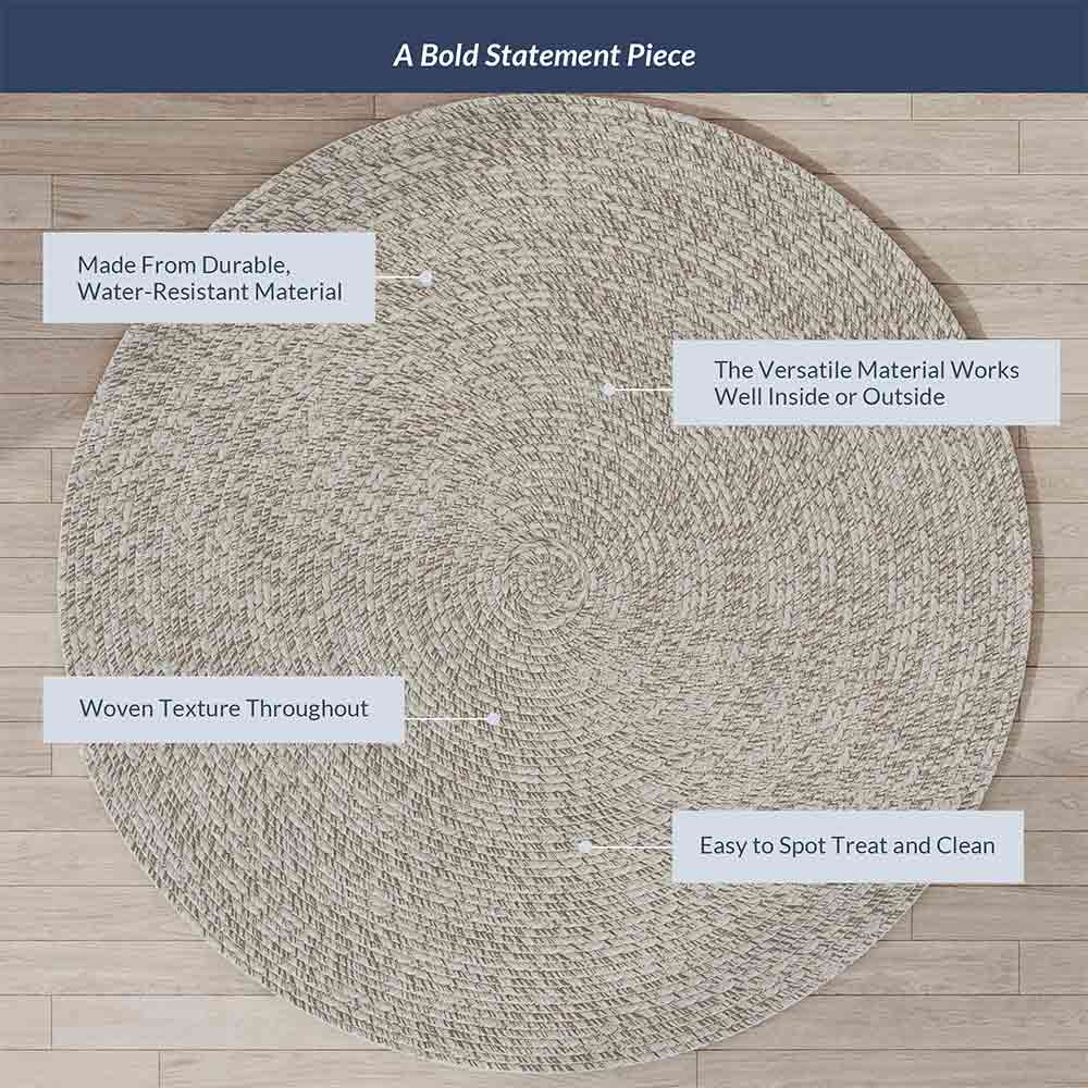 Braided Indoor/Outdoor Area Rug,8FT,6FT