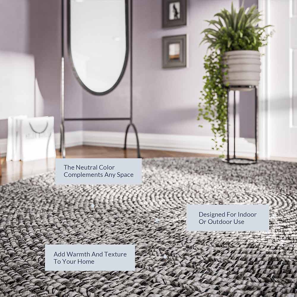 Braided Indoor/Outdoor Area Rug,8FT,6FT