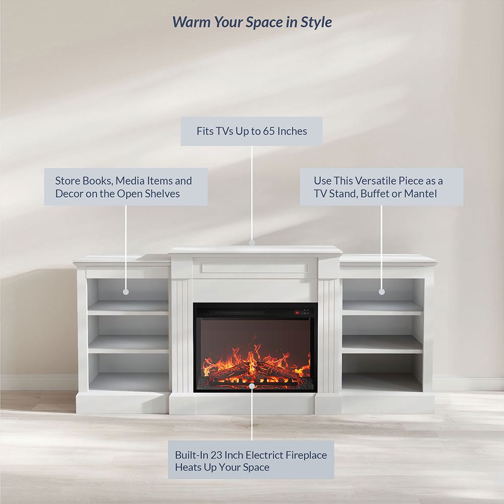 Lenore Modern TV Stand with Fireplace for 65+ Inch TV