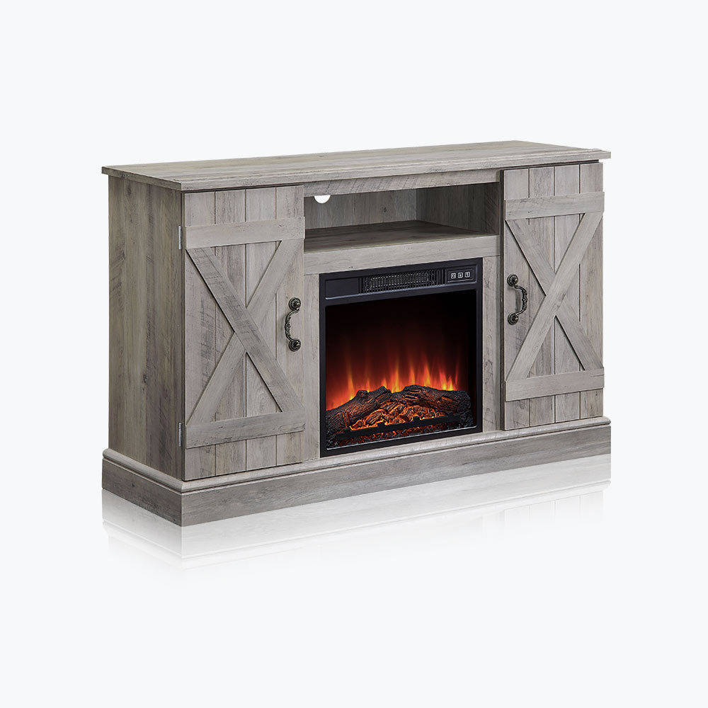 Veropeso 47" Barn Door Farmhouse Fireplace TV Stand