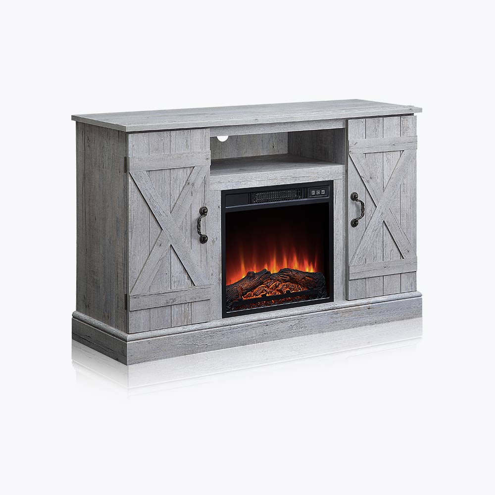Veropeso 47" Barn Door Farmhouse Fireplace TV Stand