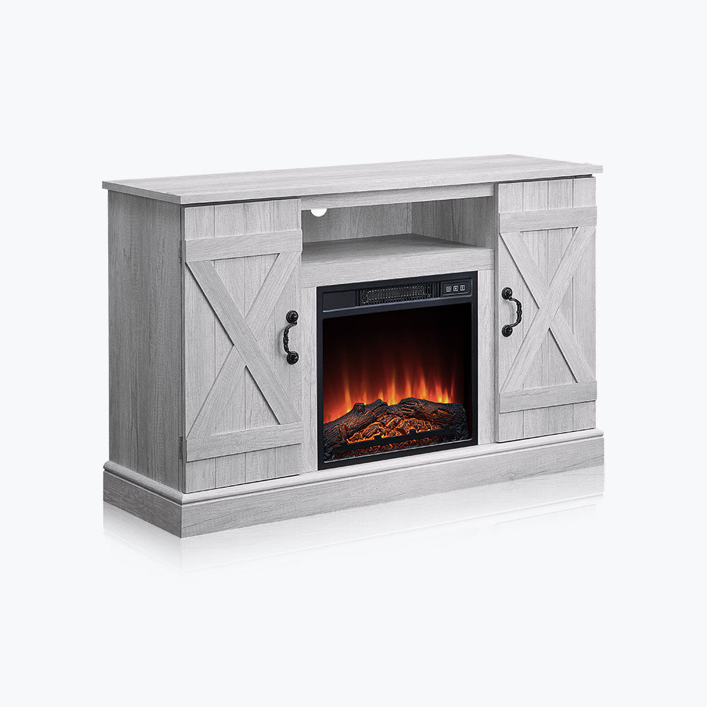 Veropeso 47" Barn Door Farmhouse Fireplace TV Stand
