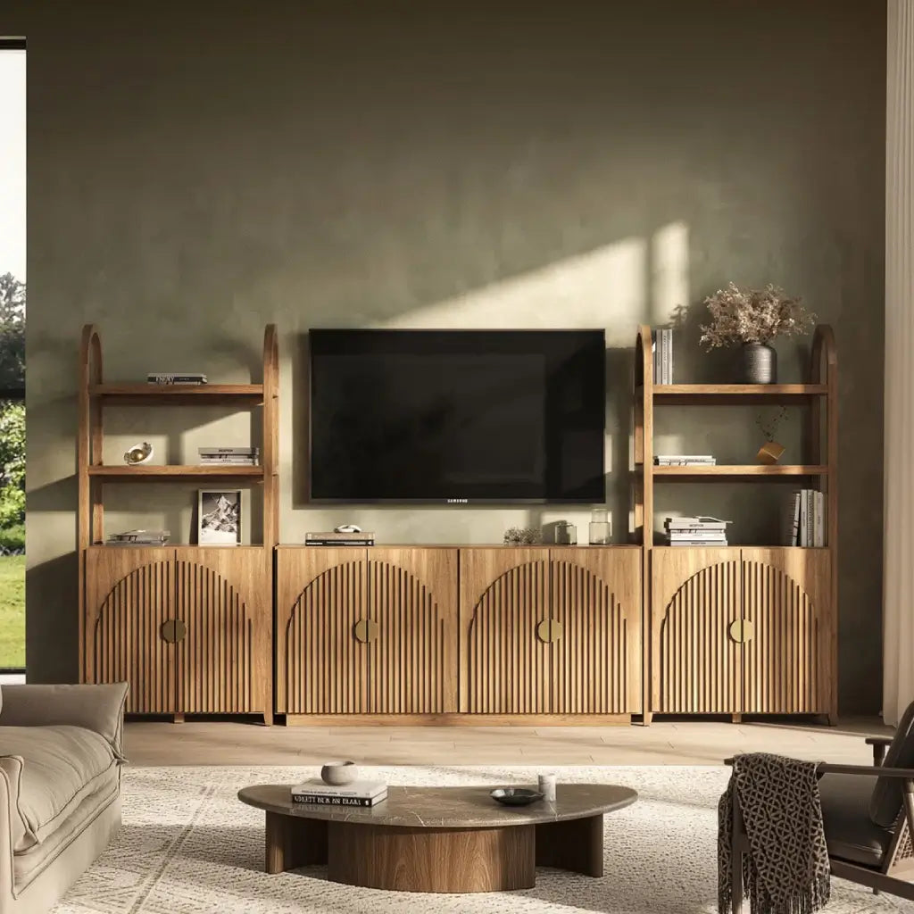 4-Piece Modular Arched TV Stand Entertainment Center Set