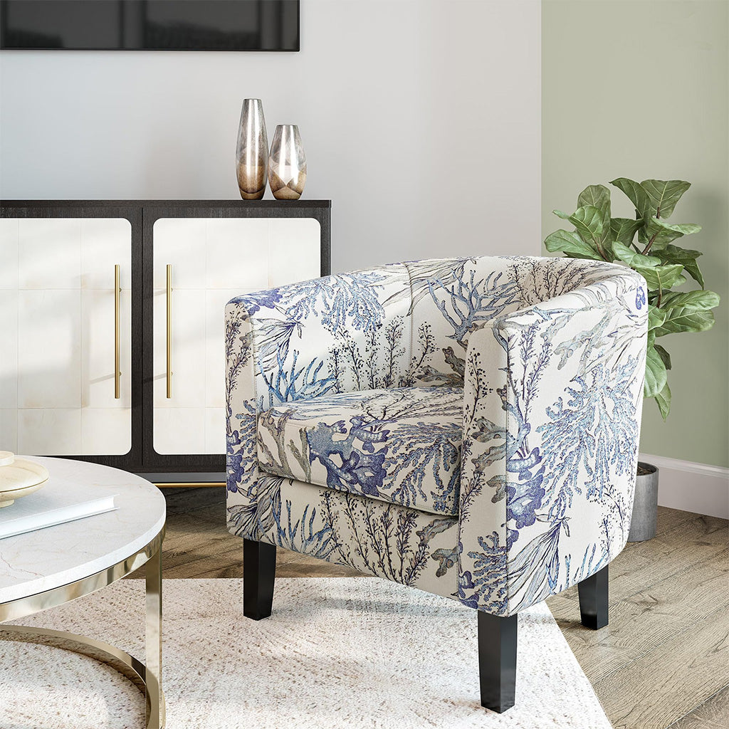 Barrel Chair with Branches Pattern