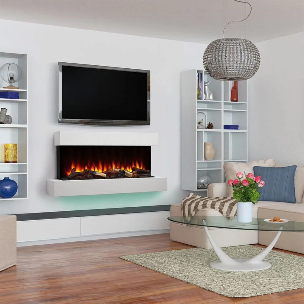 Floating Linear Electric Fireplace