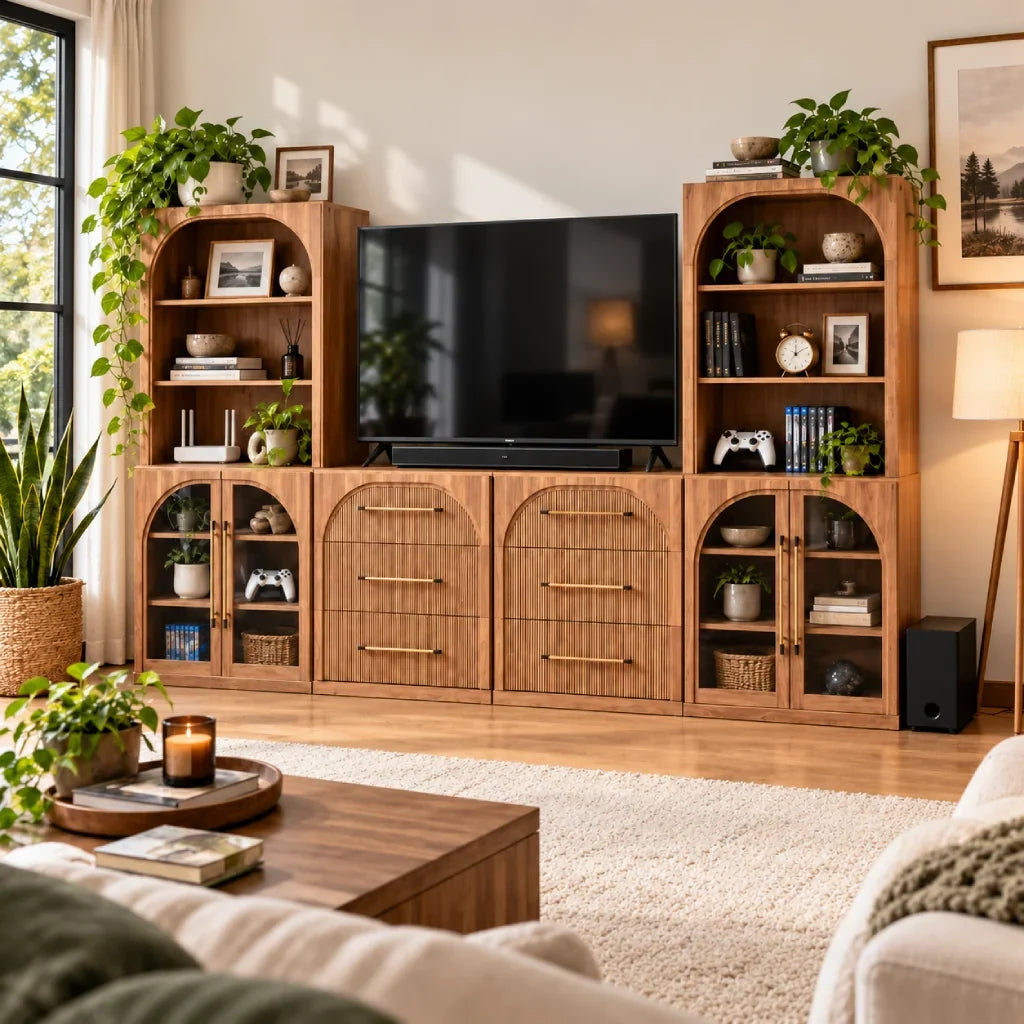 Living room TV with media storage