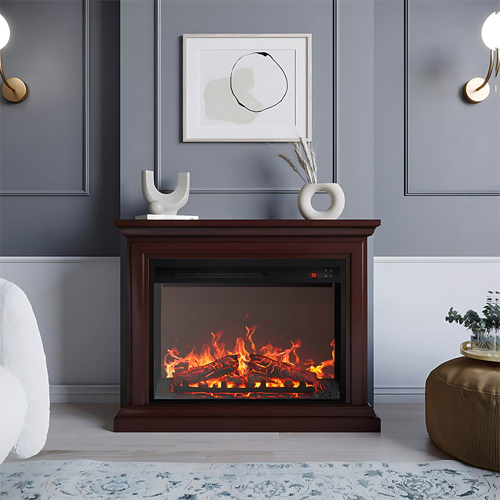 Mantel Free Standing Electric Fireplace With 23 inch Insert Firebox_PhotoGrid
