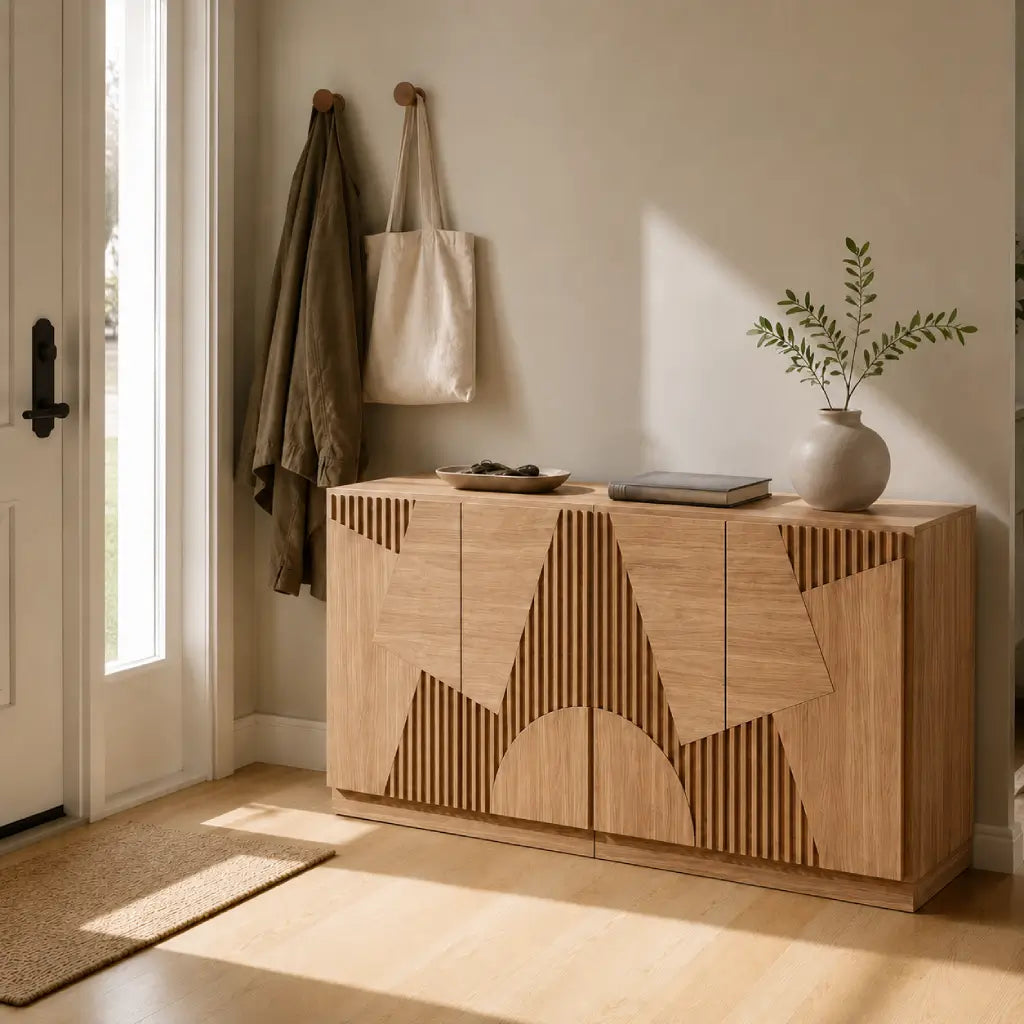 Modular sideboards for closetless entry storage