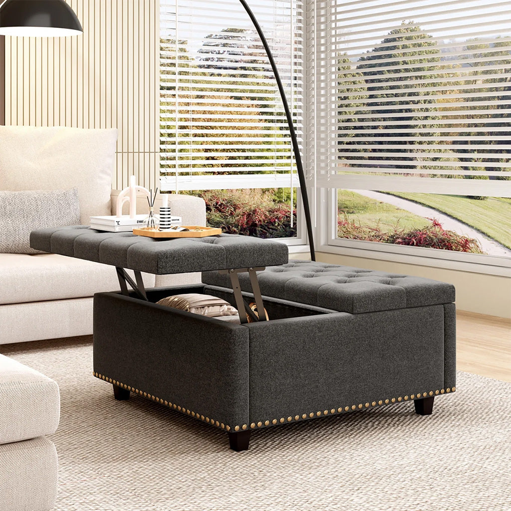 Square Storage Ottoman Coffee Table