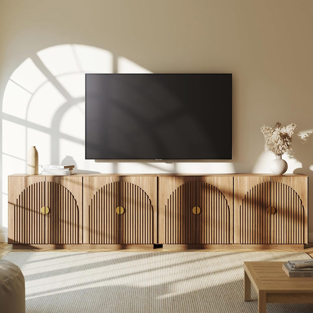 Symmetrical Fluted Arc Sideboard TV Stand