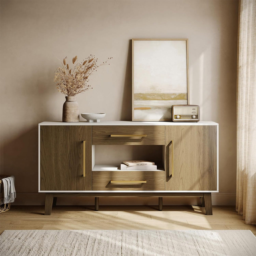 Tristan Mid-Century Modern Sideboard with Drawers
