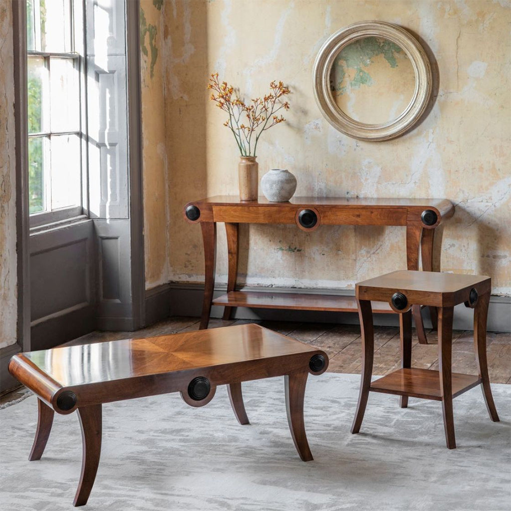 a coffee table, console table and end table