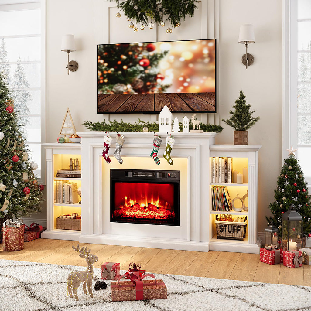 tv stand christmas decor idea