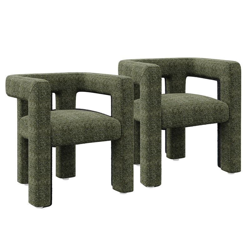 Lisbon Bouclé Upholstered Barrel Accent Chair (Set of 2)
