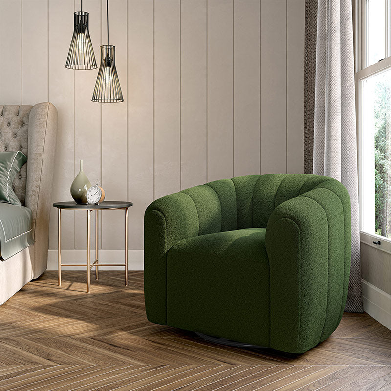 Franco Velvet Swivel Barrel Accent Chair