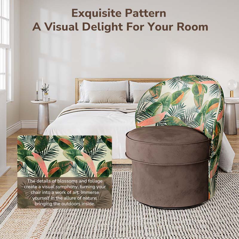 Grove Floral Swivel Accent Chair