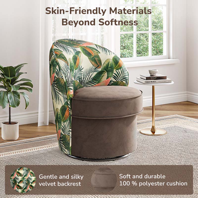 Grove Floral Swivel Accent Chair