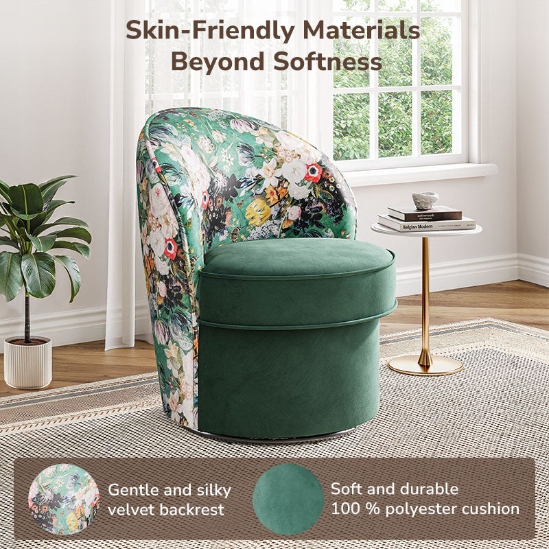 Grove Floral Swivel Accent Chair