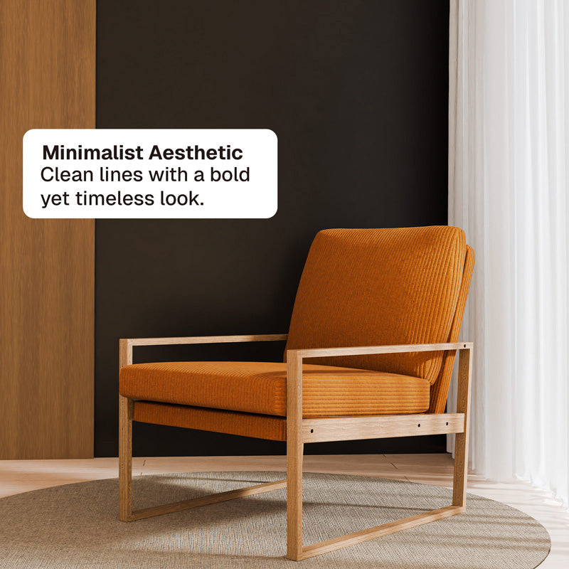 Jakob Mid-Century Modern Corduroy Accent Chair