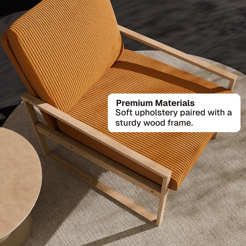 Jakob Mid-Century Modern Corduroy Accent Chair