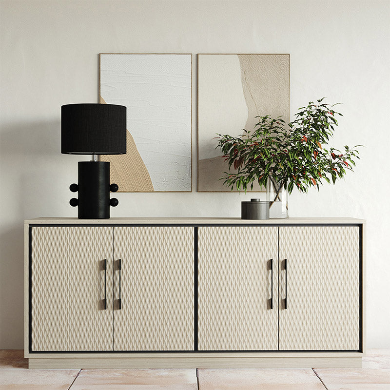 65-Inch Embossed Buffet Cabinet with Storage