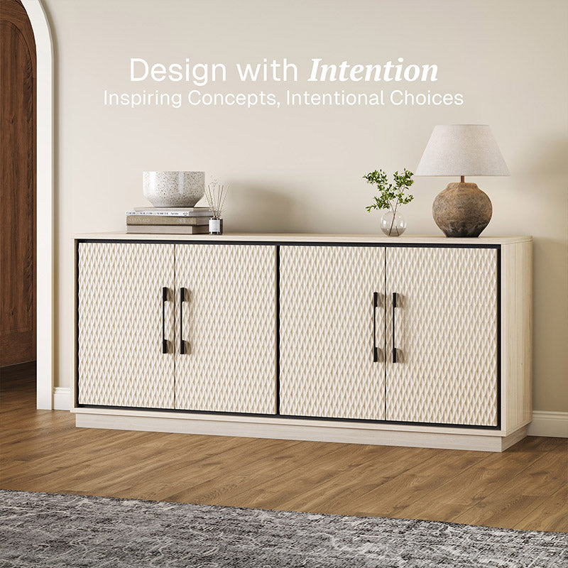 65-Inch Embossed Buffet Cabinet with Storage
