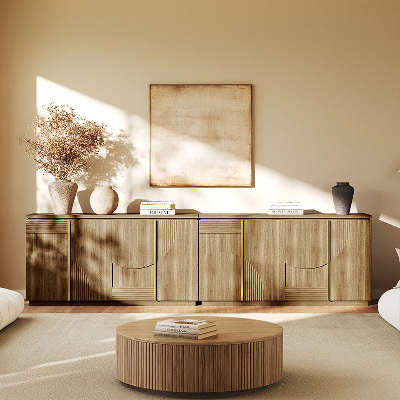 Belleze Set of 2 63" Modern Sideboards with Arched Geometric Doors