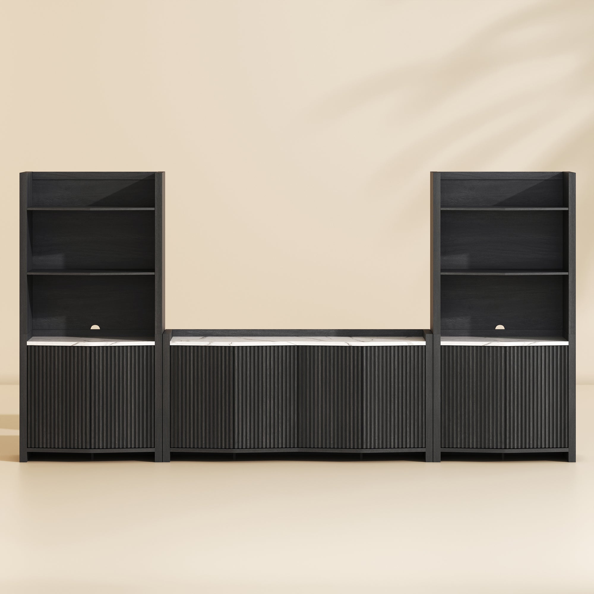 Delphi Fluted Modular Entertainment Center (5-Piece)