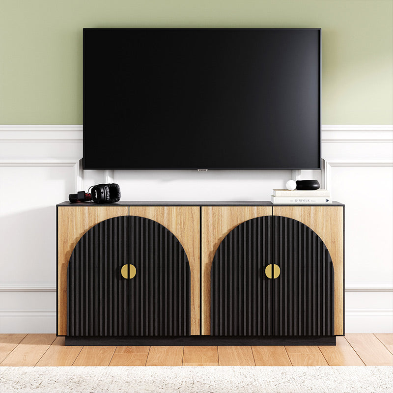 Symmetrical Arc Accent Sideboard Large Console for 65 Inch