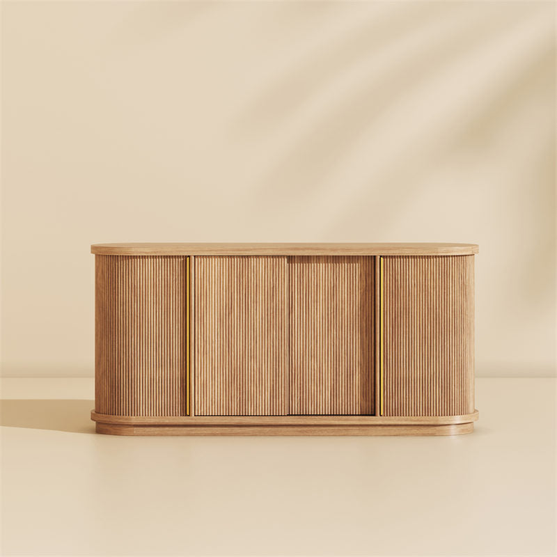 Turin 67" Modern Oval Tambour Door Sideboard Cabinet