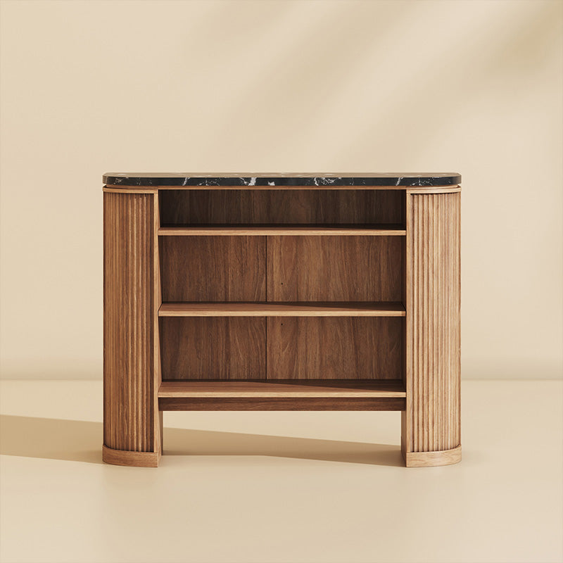 Jagger 44" Fluted Console Table with Black Marble Top
