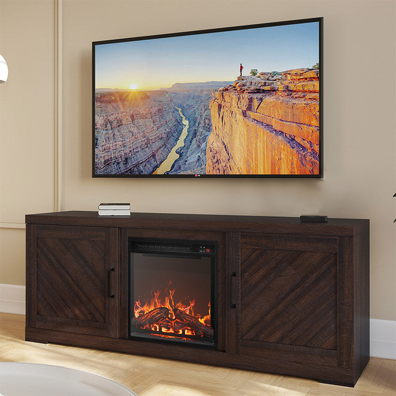 Hilo Low Profile Fireplace TV Stand for 65+ Inch TV