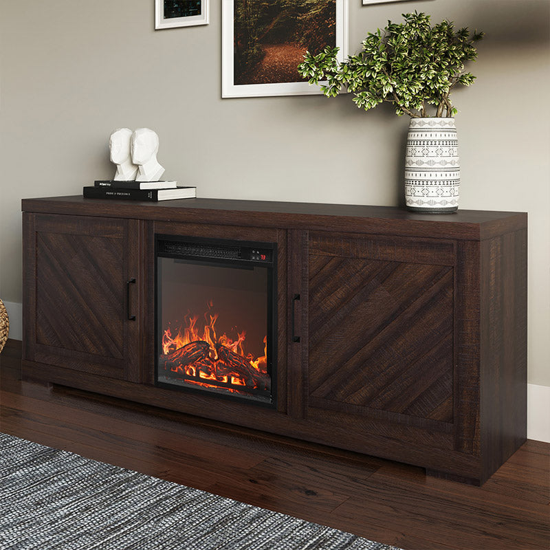 Hilo Low Profile Fireplace TV Stand for 65+ Inch TV