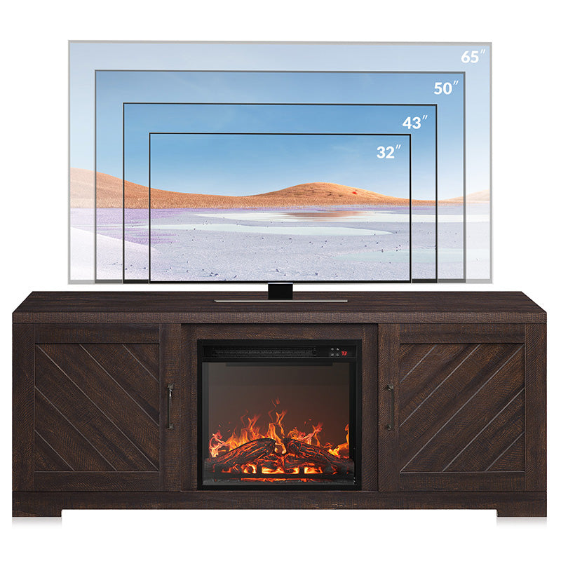 Hilo Low Profile Fireplace TV Stand for 65+ Inch TV