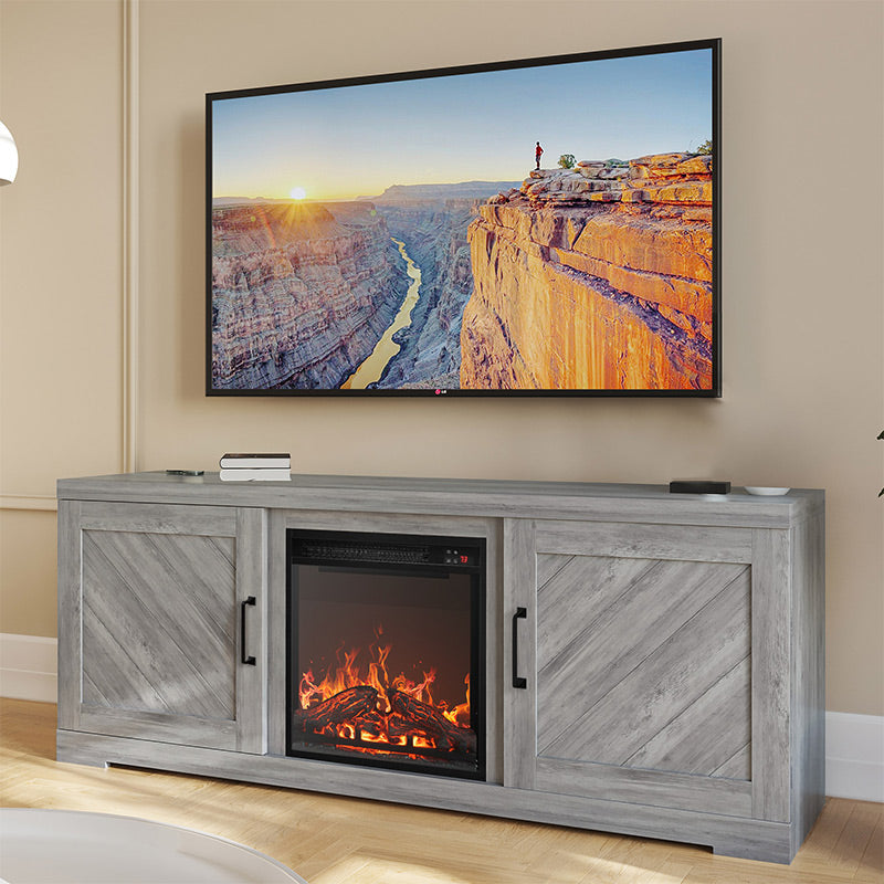 Hilo Low Profile Fireplace TV Stand for 65+ Inch TV