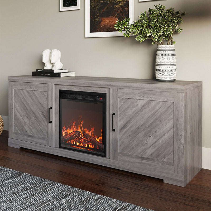 Hilo Low Profile Fireplace TV Stand for 65+ Inch TV